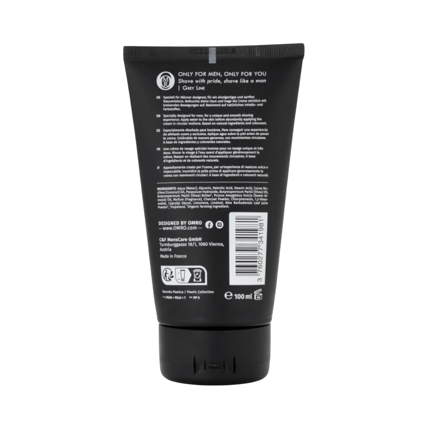 OMRO Shaving Cream - Rasiercreme & Waschcreme 2IN1 100ml