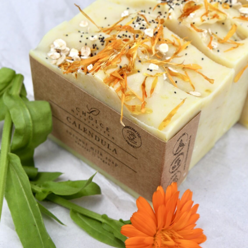 Naturseife CALENDULA mit Kokosmilch & Bio-Ringelblumen 105g